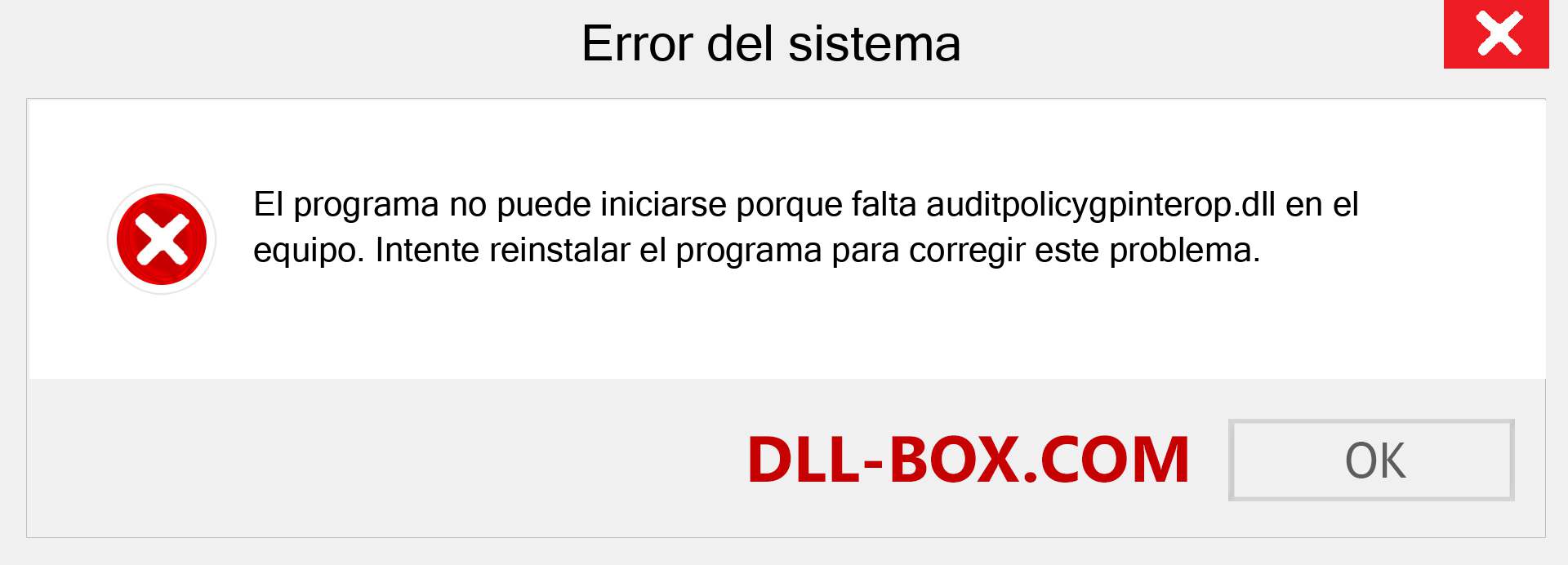 ¿Falta el archivo auditpolicygpinterop.dll ?. Descargar para Windows 7, 8, 10 - Corregir auditpolicygpinterop dll Missing Error en Windows, fotos, imágenes